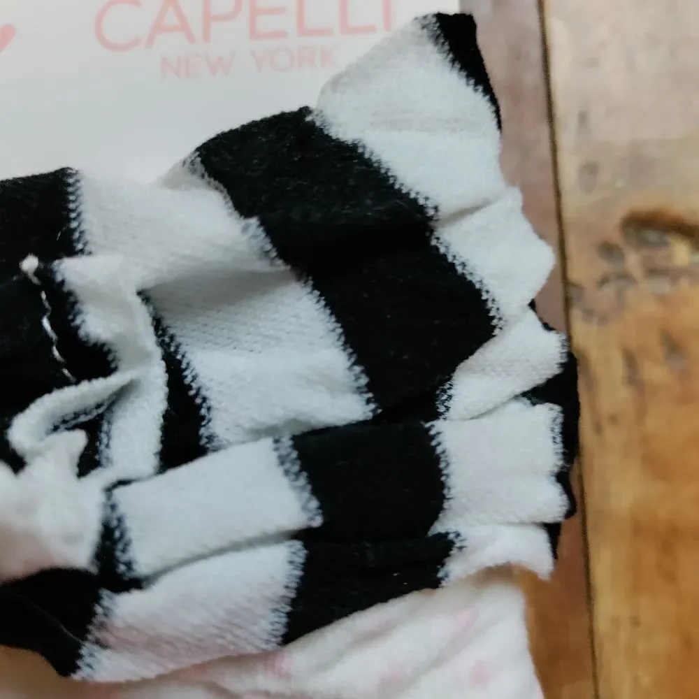 Capelli baby girl headbands nylon hot pink white black stripe bundle 4 headbands